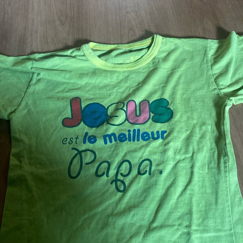 Jesus green shirt